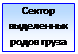Підпис: Сектор выделенных родов груза