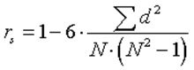 rs=1-6*sum(d^2)/(N*(N^2-1))