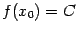 $ f(x_0)=C$