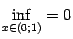 $ \inf\limits_{x\in(0;1)}=0$