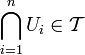 \bigcap\limits_{i=1}^n U_i \in \mathcal{T}